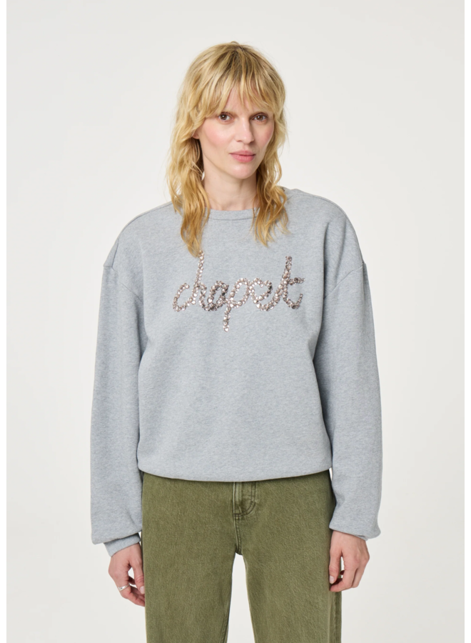 Sweater Terry Rhinestone Dark Grey Melange