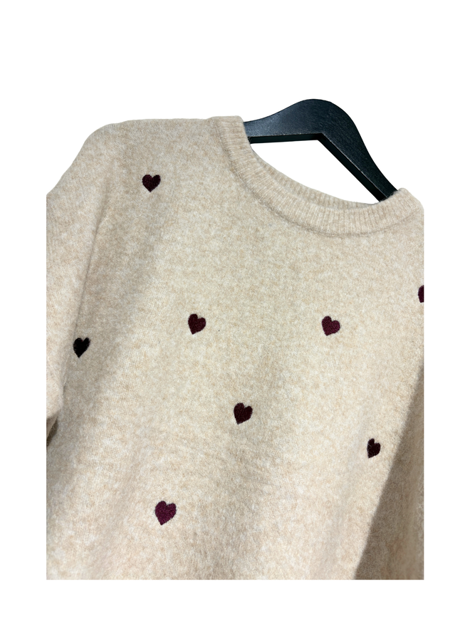 Trui Sophie Beige/Bordeaux Onesize