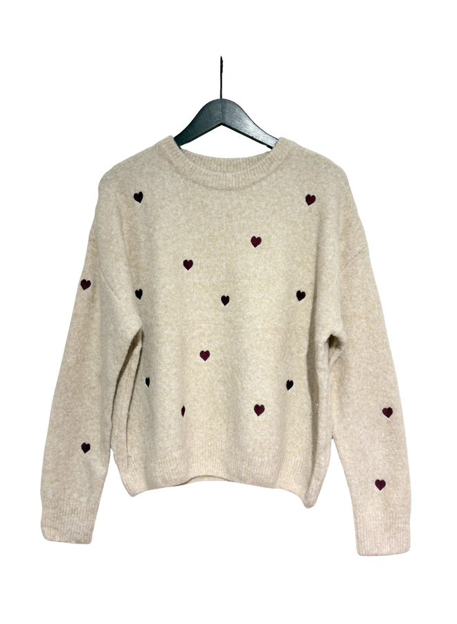 Trui Sophie Beige/Bordeaux Onesize