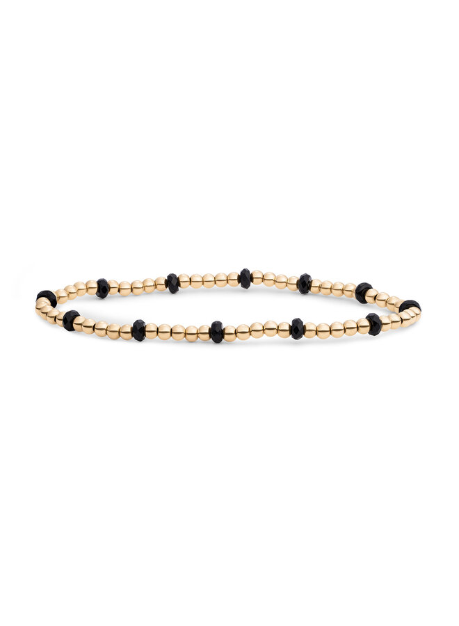 Sparkling Jewels armband Reverse Roundel Onyx Goudkleurig