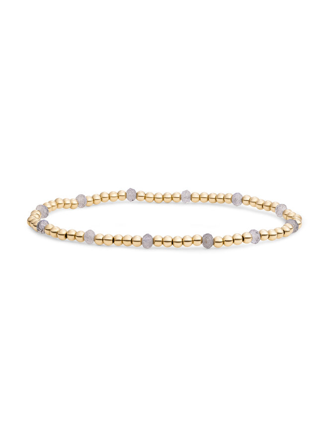 Sparkling Jewels armband Reverse Roundel Labradorite Goudkleurig