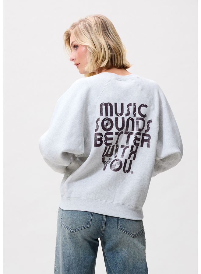 Sweater Graphic Light Grey Melange
