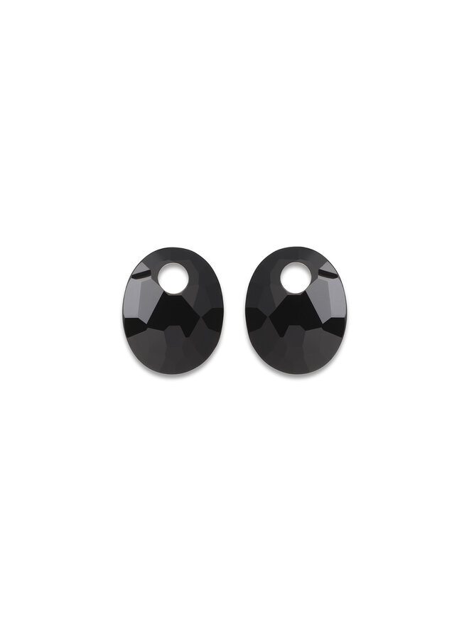 Sparkling Jewels oorbel Edelstenen Small Oval Onyx