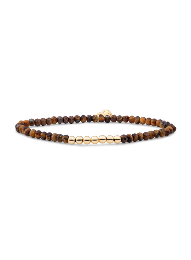 Sparkling Jewels armband Reverse Universe Tiger Eye Goudkleurig
