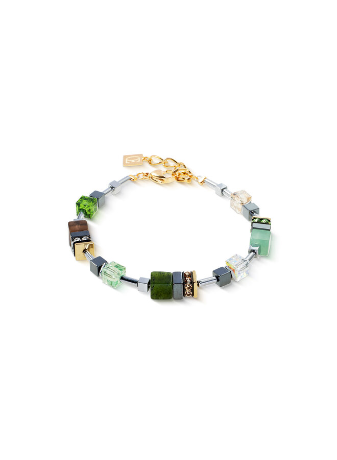 COEUR de LION armband 3017/0500 Groen/Goud Verguld