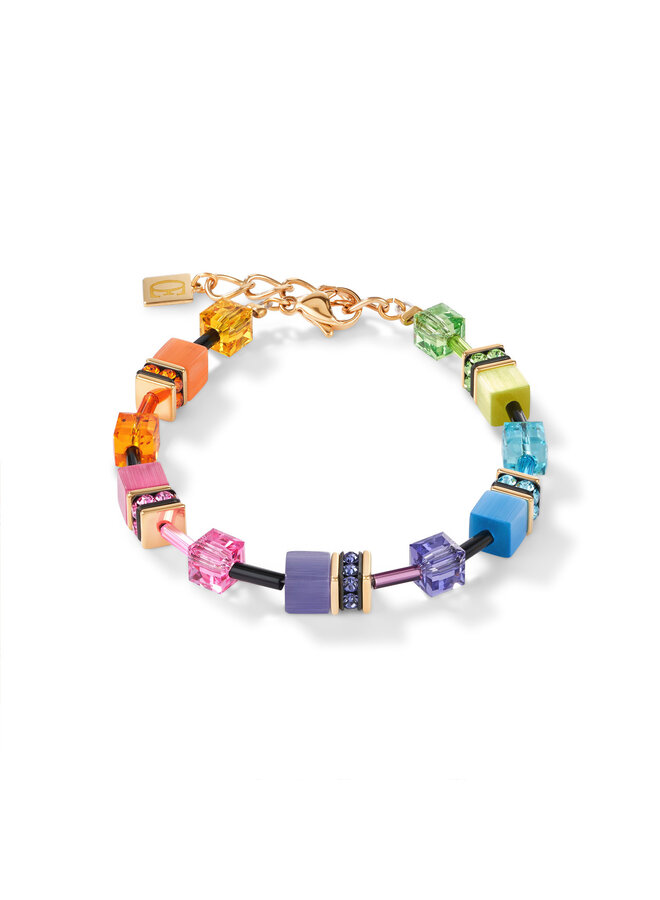 COEUR de LION armband 2838/1573 Regenboog/Goud Verguld