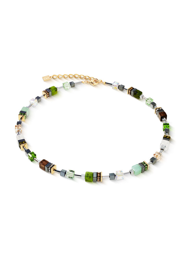 COEUR de LION ketting 3017/0500 Groen/Goud Verguld