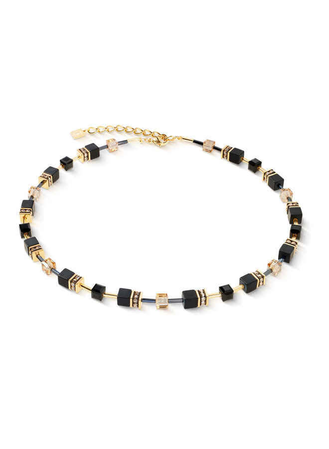 COEUR de LION ketting 4018/1316 Zwart/Goud Verguld