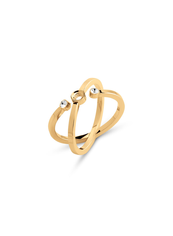 Melano Twisted ring Tron CZ Goudkleurig