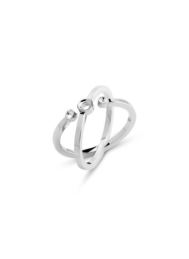 Melano Twisted ring Tron CZ Zilverkleurig