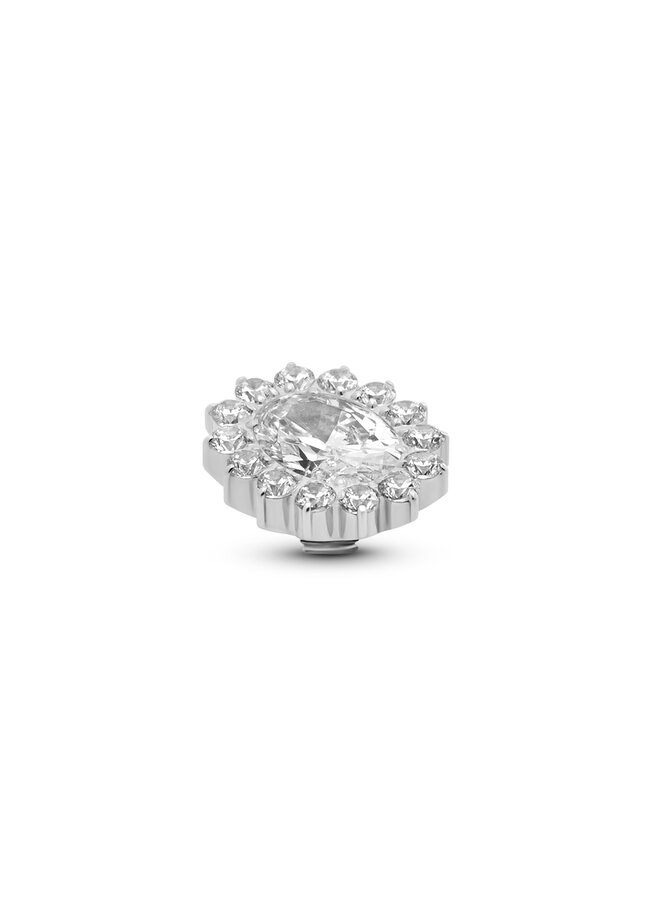 Melano Twisted meddy Dynasty Crystal Zilverkleurig