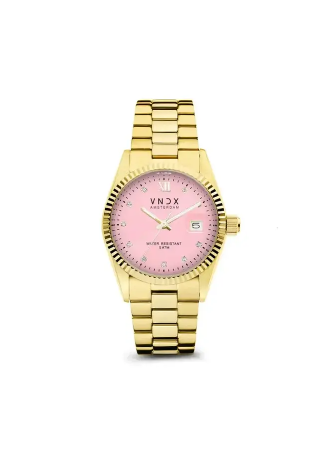 VNDX horloge Dare Devil M MD43006-10 Goudkleurig/Roze