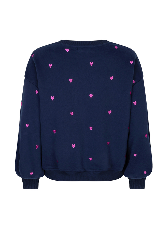 Sweater Hearts Navy/Fuchsia/Purple