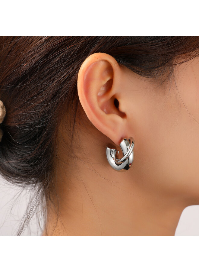 Day & Eve oorbellen E56231-1 Zilverkleurig