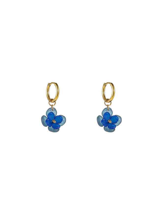 Day & Eve oorbellen E56446-3 Blauw/Goudkleurig