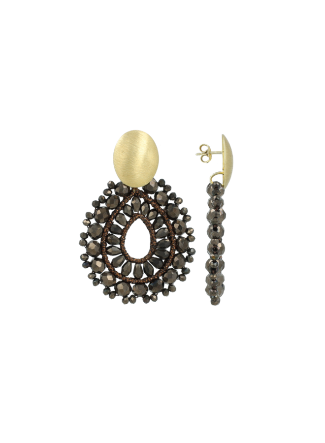 LOTT. oorbellen Vos Druppel S Nutshell/Goud Verguld