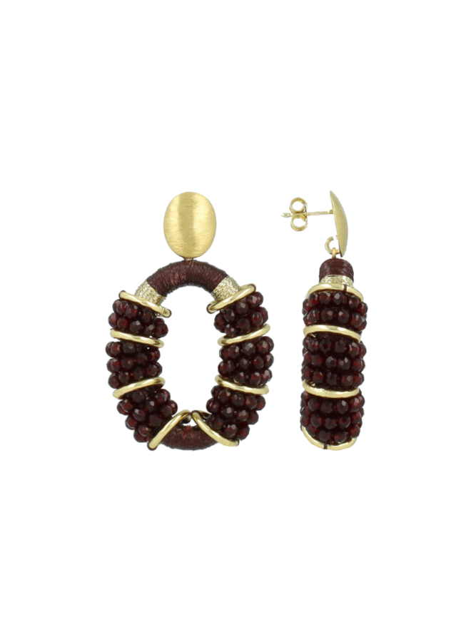 LOTT. oorbellen Elle M Cherry Lacquer/Goud Verguld