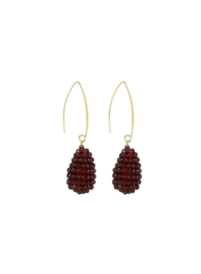 LOTT. oorbellen Amy Kegel XS Cherry Lacquer/Goud Verguld