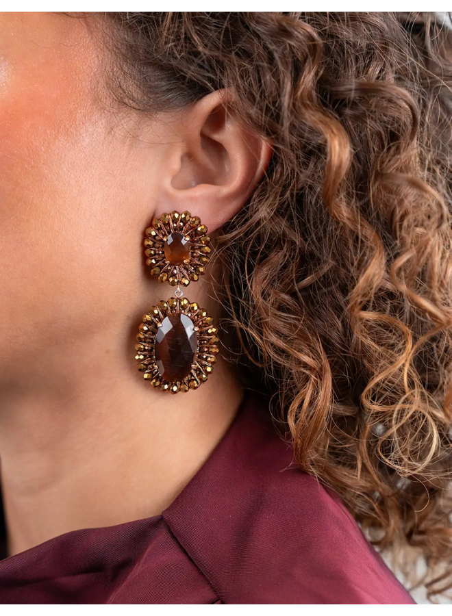 LOTT. oorbellen Myron Ovaal Koper/Goud Verguld