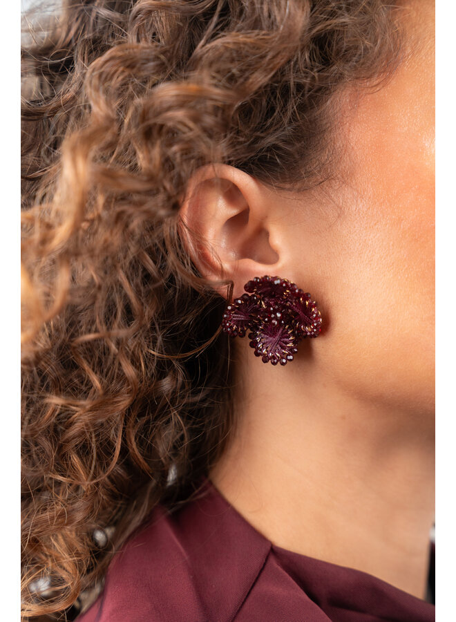 LOTT. oorbellen Aster S Cherry Lacquer/Goud Verguld