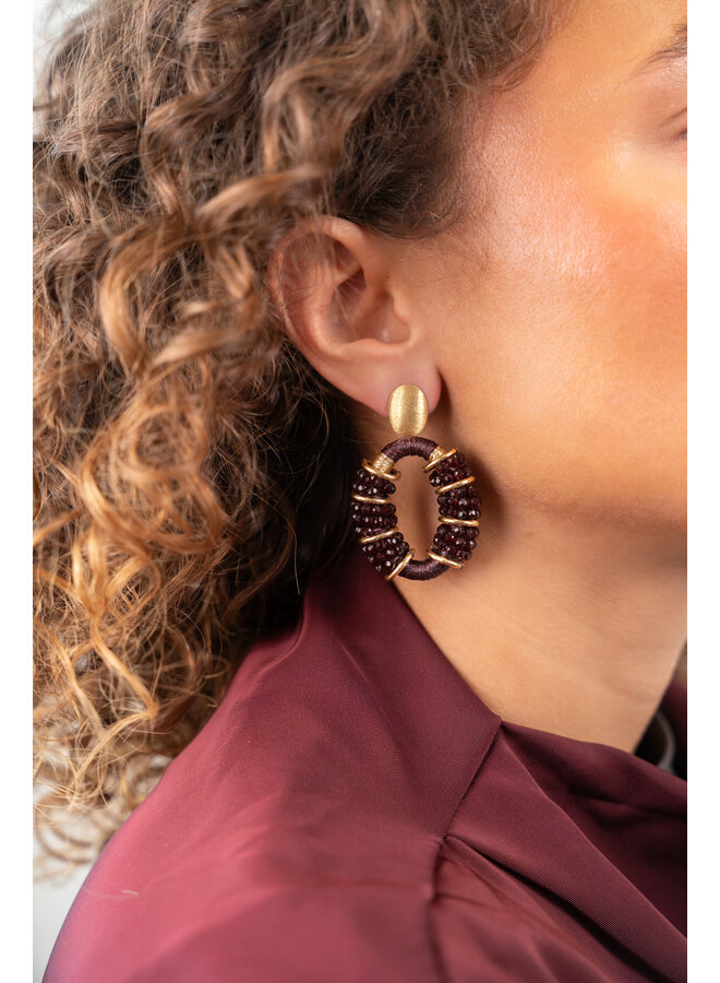 LOTT. oorbellen Elle M Cherry Lacquer/Goud Verguld