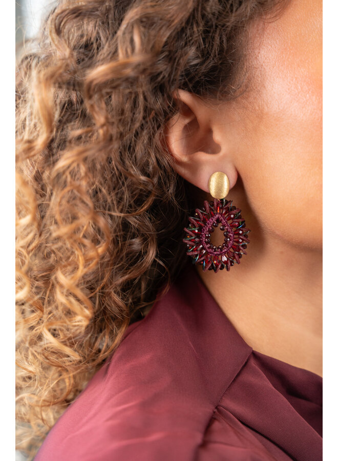 LOTT. oorbellen Robin S Cherry Lacquer/Goud Verguld