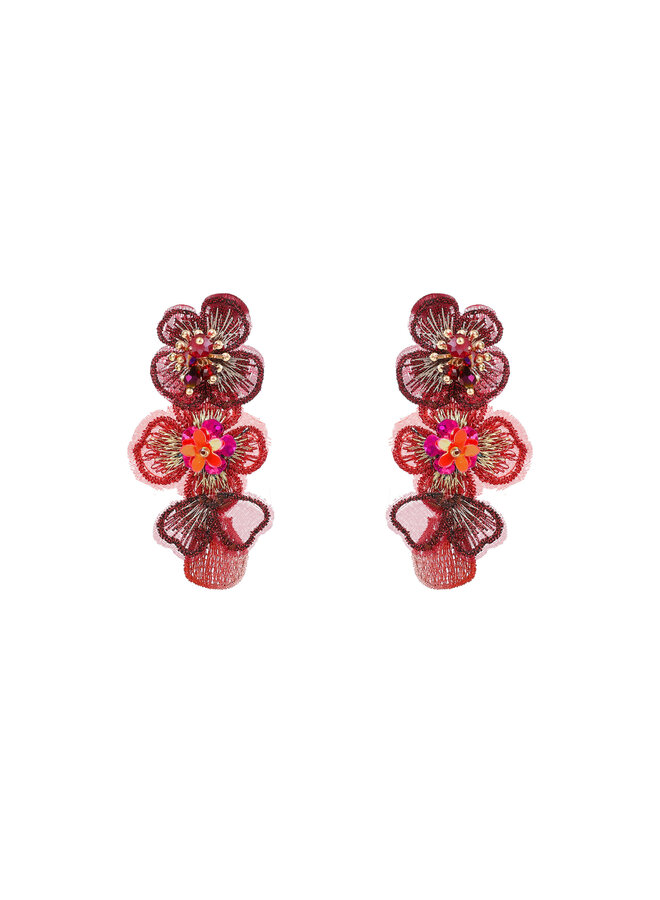 Day & Eve oorbellen E55177-4 Rood/Goudkleurig