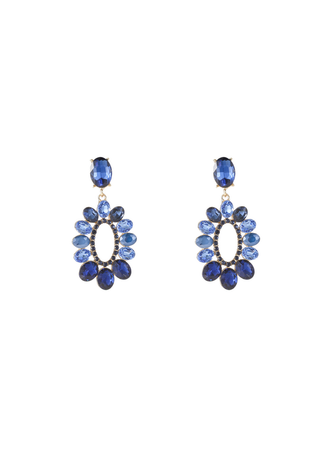 Day & Eve oorbellen E55148-2 Blauw/Goudkleurig