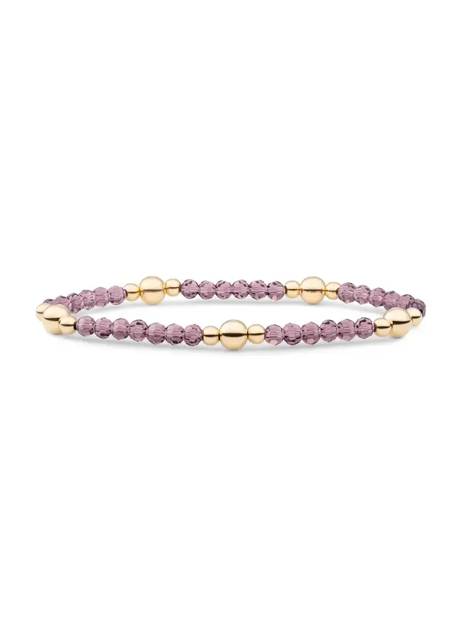 Sparkling Jewels armband Bold Mix Aubergine Quartz Goudkleurig