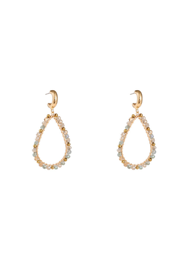 Day & Eve oorbellen E55217-9 Bordeaux Multi/Goudkleurig