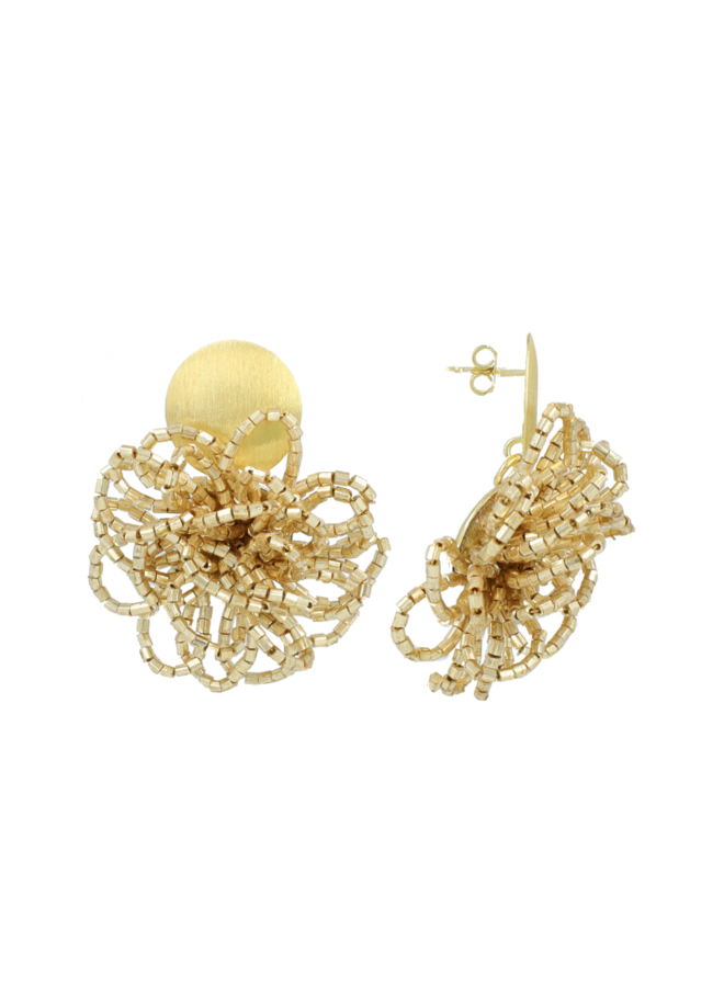 LOTT. oorbellen Maerle Knotted L Goud Verguld
