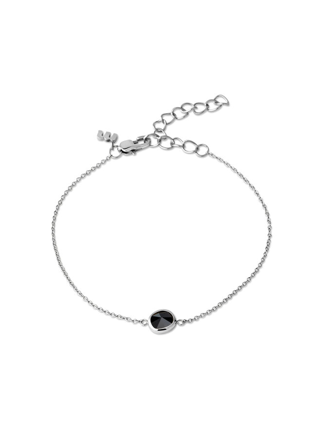 Melano Friends armband Scarlett CZ Black Zilverkleurig