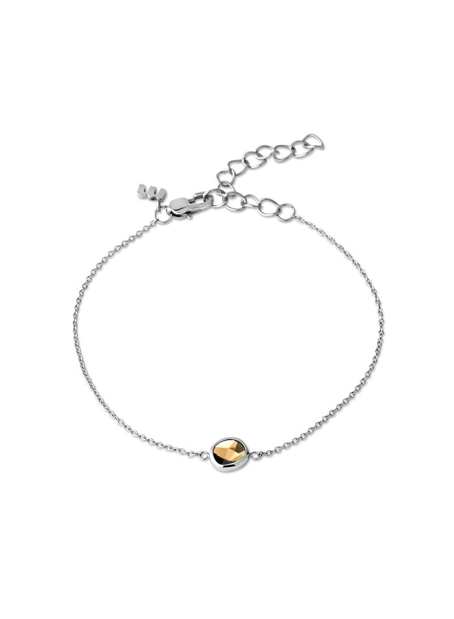 Melano Friends armband Scarlett CZ Coffee Zilverkleurig