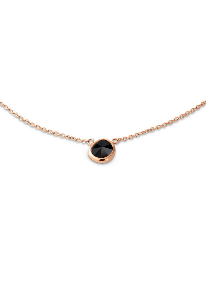 Melano Friends ketting Layla CZ Black Rosékleurig