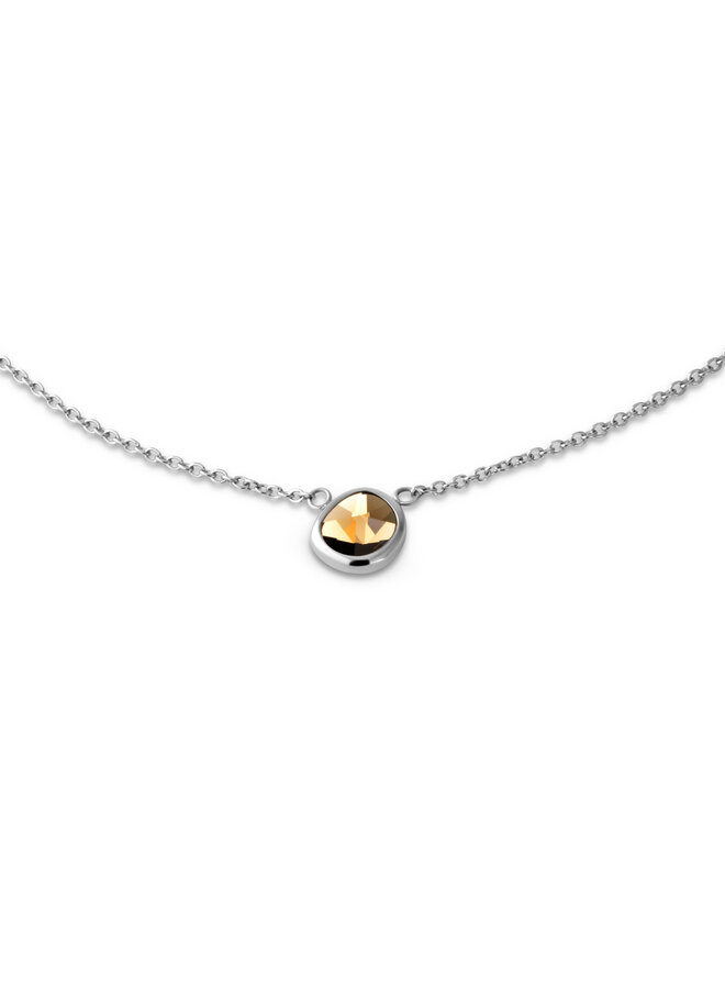 Melano Friends ketting Layla CZ Coffee Zilverkleurig