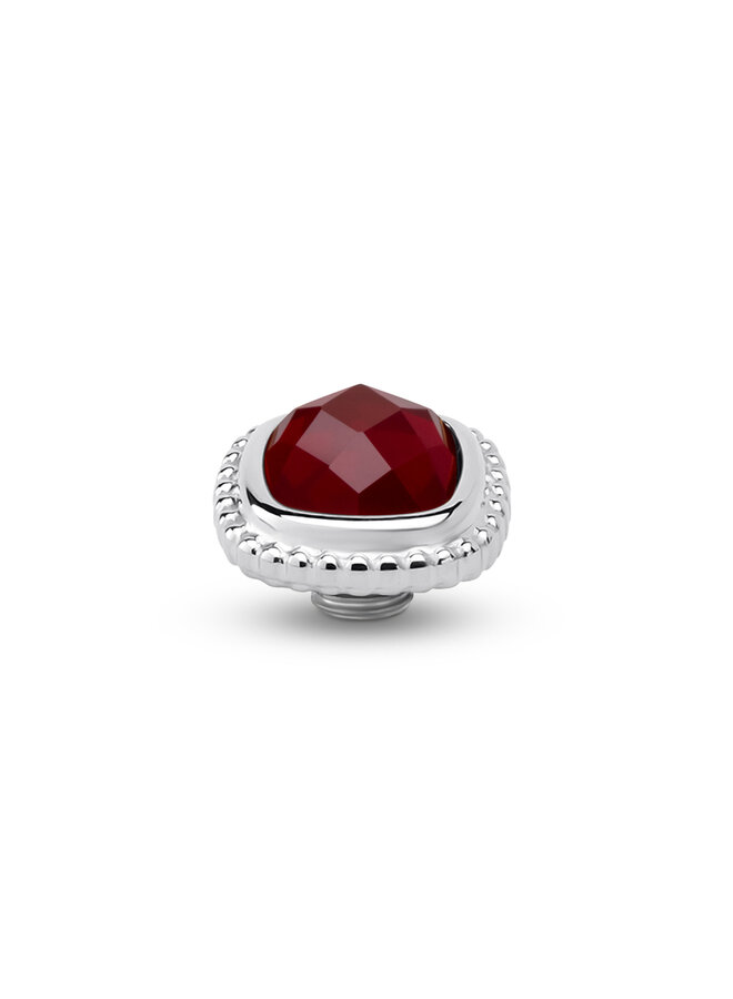 Melano Vivid meddy Bali CZ Square Cherry Zilverkleurig