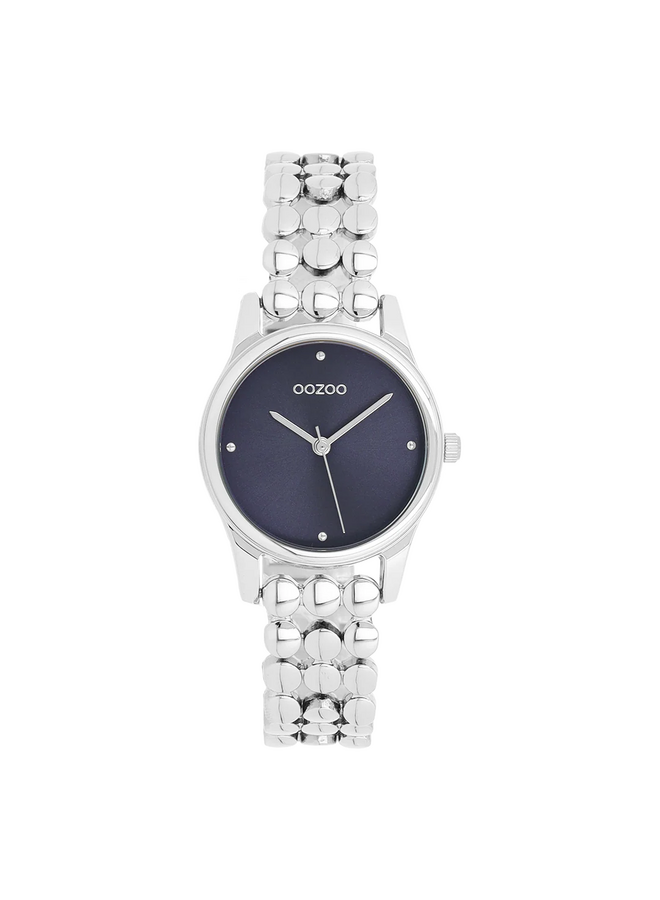 OOZOO Timepieces horloge C11630 Zilverkleurig/Donkerblauw