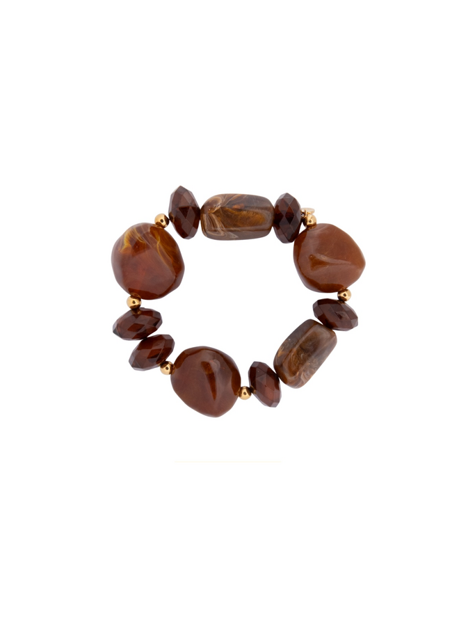 Day & Eve armband B56504-4 Bruin/Goudkleurig