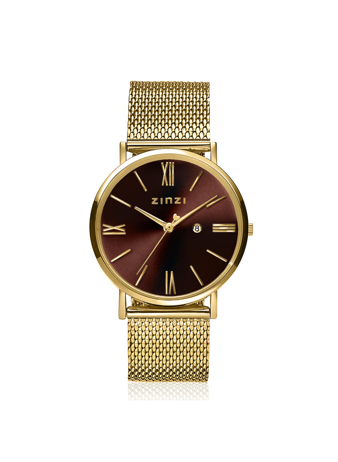 Zinzi horloge Roman ZIW536M Goudkleurig/Bruin