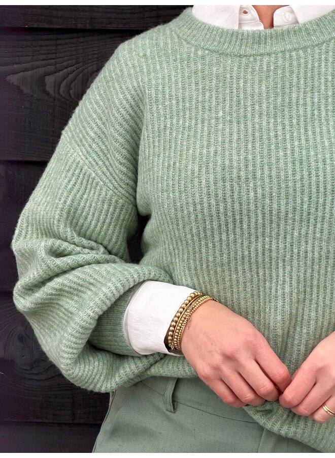 Trui Servin-M Iceberg Green Melange