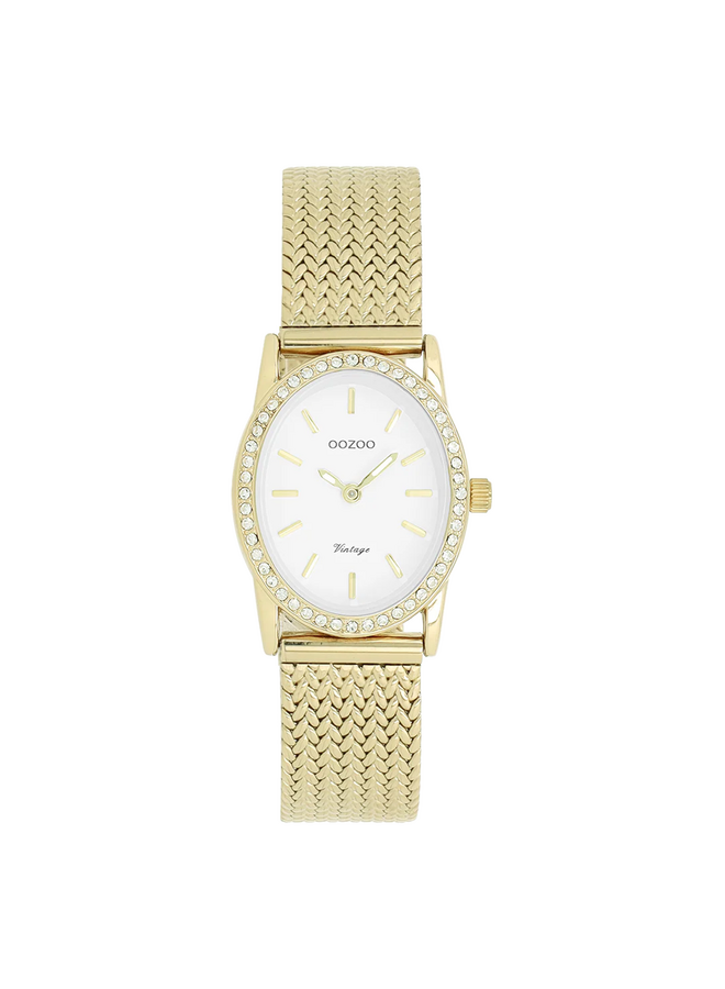 OOZOO Vintage horloge C20432 Goudkleurig/Wit