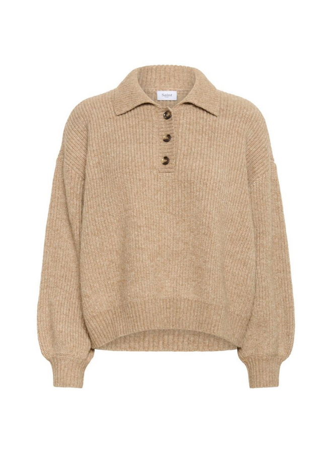 Trui OttolineSZ Polo Tannin Melange