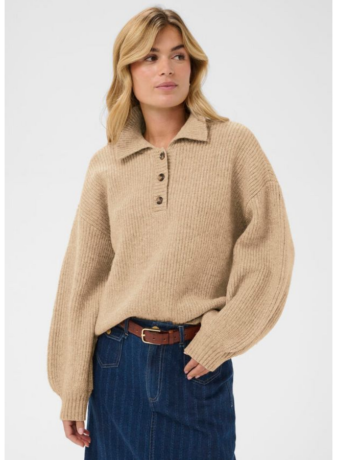 Trui OttolineSZ Polo Tannin Melange