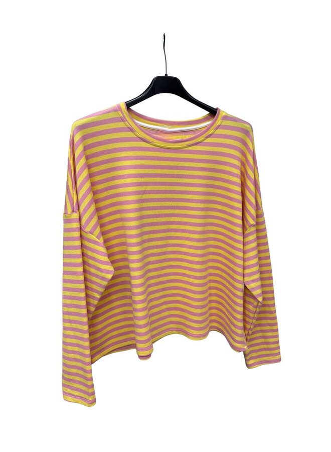 Top Liz Gestreept Roze/Geel Onesize