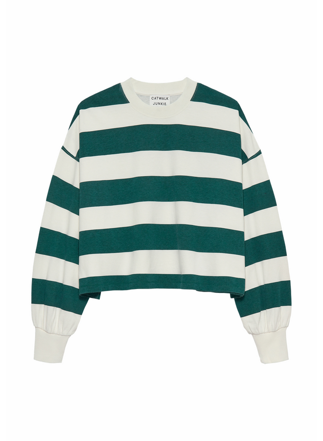Top Oversized Striped Sea Moss