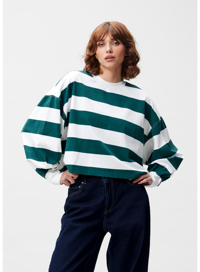 Top Oversized Striped Sea Moss