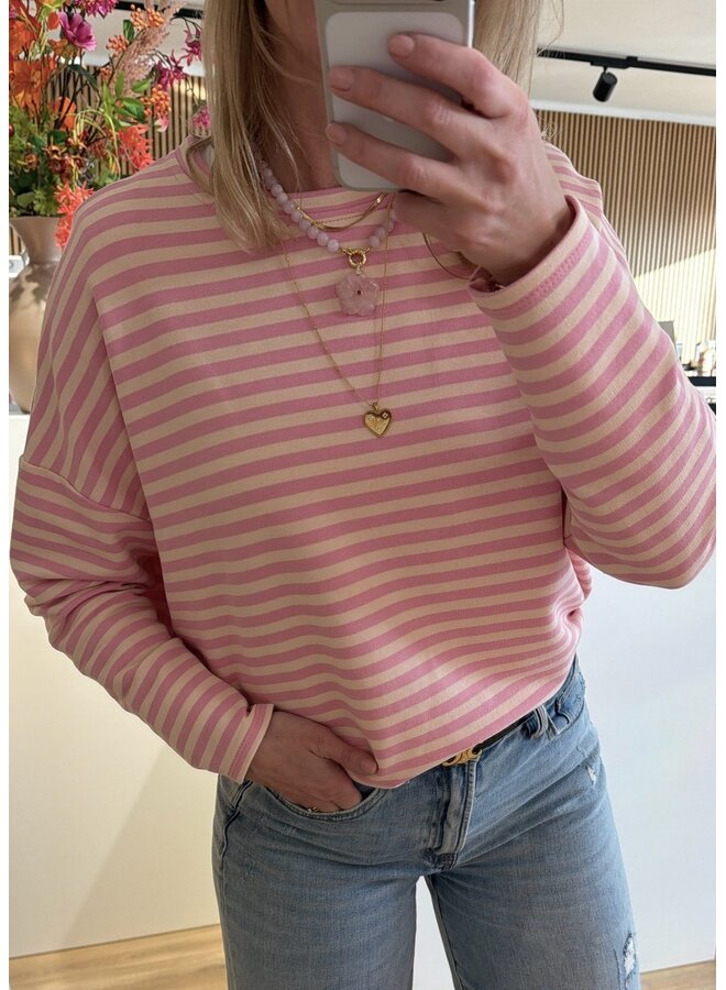 Top Liz Gestreept Roze Onesize