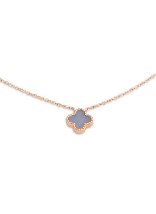 Melano Friends ketting Larissa Blue Lace Agate Rosékleurig