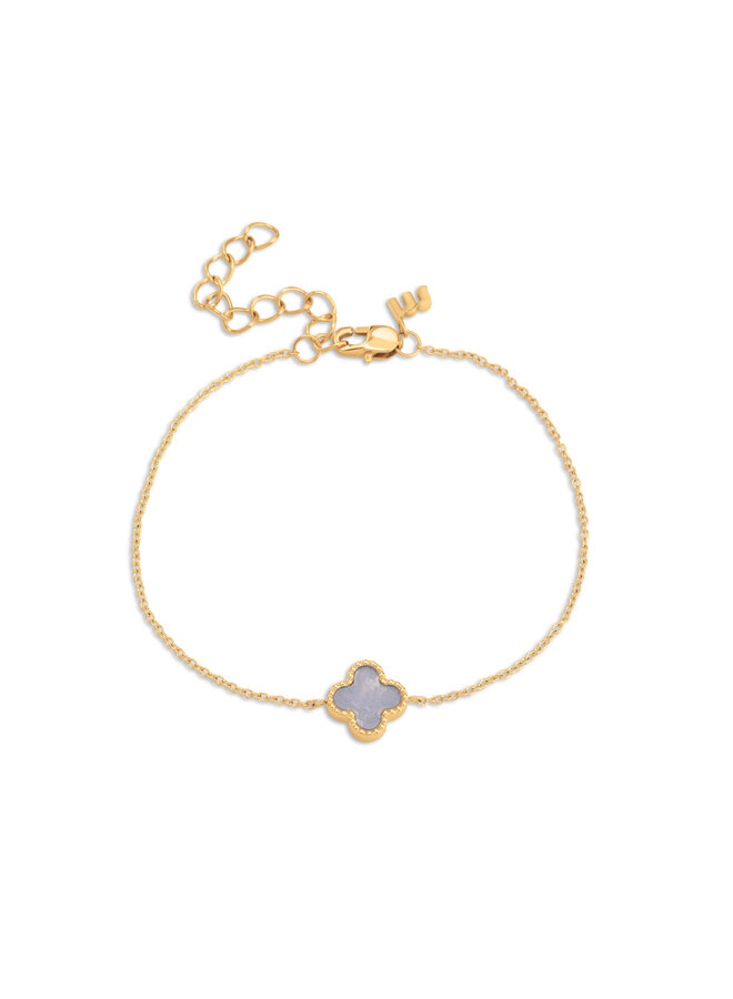 Melano Friends armband Juniper Blue Lace Agate Goudkleurig