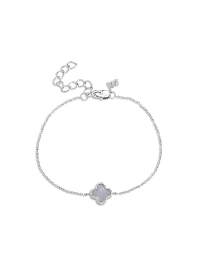 Melano Friends armband Juniper Blue Lace Agate Zilverkleurig